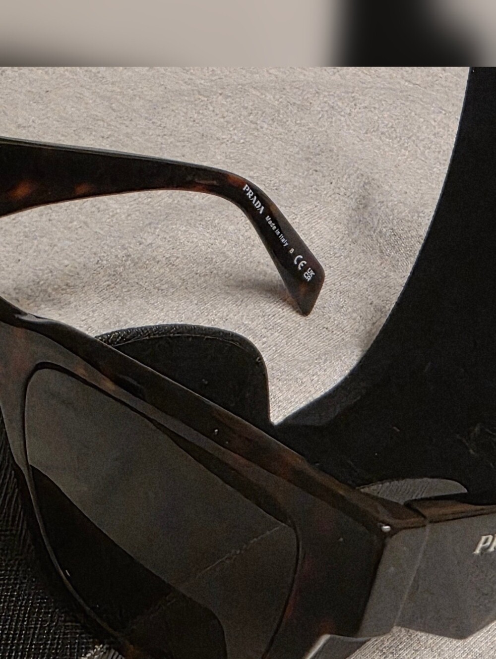 Prada Rectangular Tortoiseshell Sunglasses - Brown Lenses - Picture 3 of 9